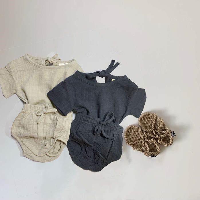 Baby Summer Cotton Romper Set – Lightweight Breathable Fabric with Shorts