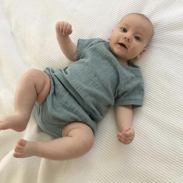 Baby Summer Cotton Romper Set – Lightweight Breathable Fabric with Shorts