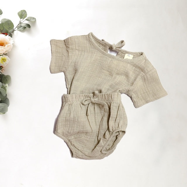 Baby Summer Cotton Romper Set – Lightweight Breathable Fabric with Shorts