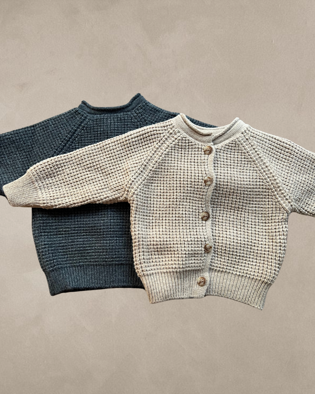 Oak Knit Cardigan (Grey & Latte)