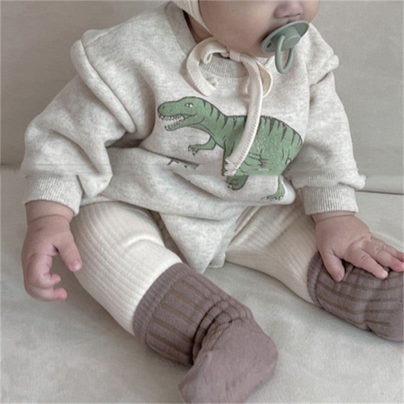 Baby Dinosaur Fleece Romper – Long Sleeve Jumpsuit