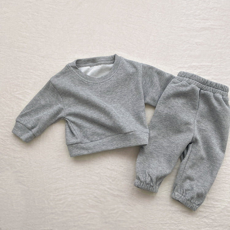 Cotton Ribbed Lounge Set for Toddlers – Long Sleeve Top & Trousers