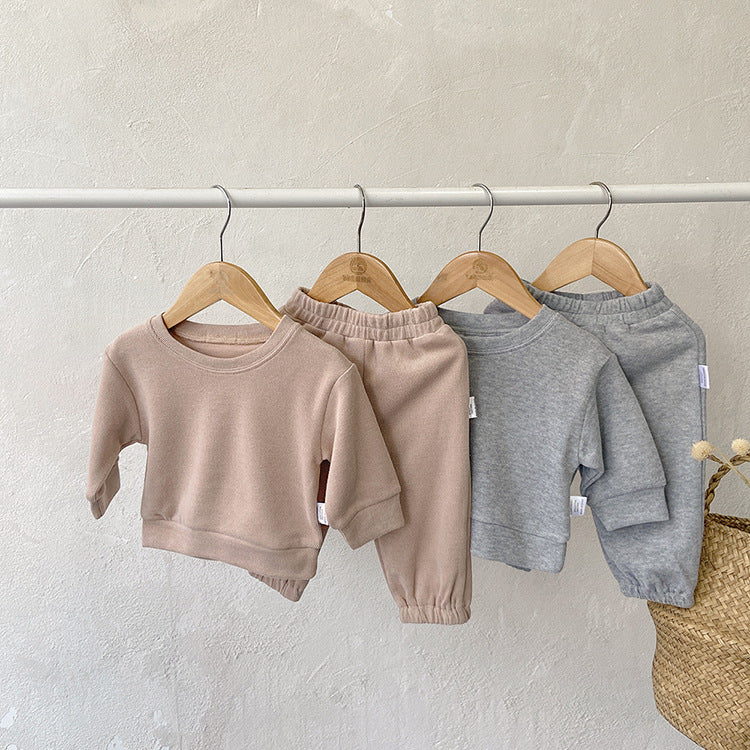 Cotton Ribbed Lounge Set for Toddlers – Long Sleeve Top & Trousers
